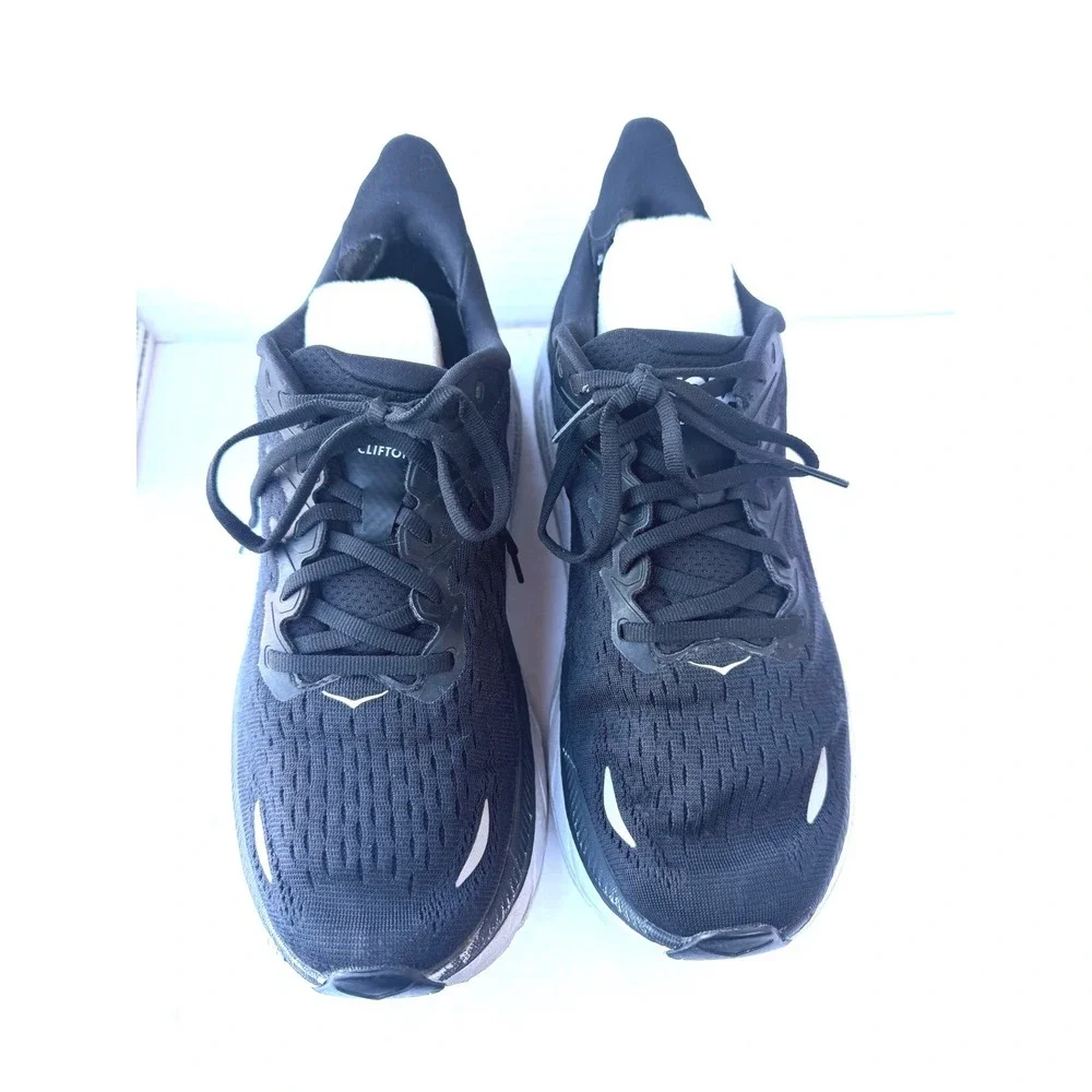 Hoka Clifton‎ 8 Mens Black White Cushion Sneaker Running Shoes EU 42 US 9.5